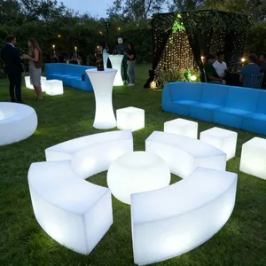 Glowing Illuminated Outdoor Garden Night Club Lounge Led Chairs Tables Furniture Sectional Sofas Set Lighting for Party Event thumbnail-2