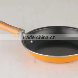 3 Pcs Carbon Steel Fry Pan With Wooden Handle Fixed With Srew thumbnail-1