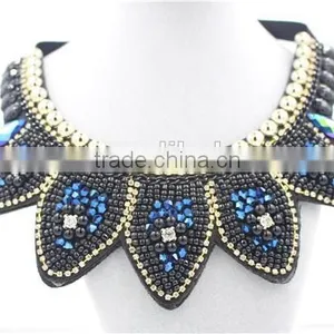 Giant Blue Necklace Fashion Crystal Jewelry Necklace Gold Chain Bead Necklace thumbnail-1
