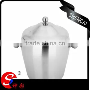Modern Bar Coolers Ice Tong Double Wall Stainless Steel Mini Ice Bucket Metal With Lid thumbnail-1