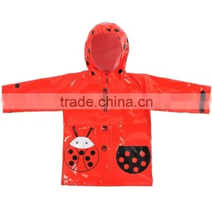 Plastic Waterproof PU Raincoat Rain Jacket For Child thumbnail-1