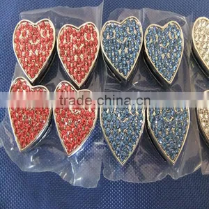 Exquisite Fashion Slide Diy Charm Chrome Plated Alloy Jewelry 18MM Rhinestone Heart Shape Slide Charms thumbnail-1