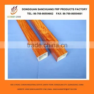 Fiberglass FRP Square Tube With Wooden Pattern for Fence thumbnail-1