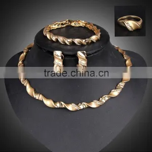 Fashion 18k Gold Jewellery Dubai Turkey Wholesale Choker Jewelry Set thumbnail-3
