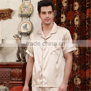 New Fashion Sexy 100% Silk Plus Size Men Sleepwear thumbnail-2