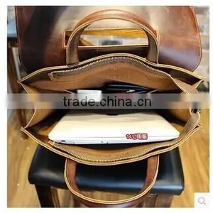 2015 Western Style Wholesale Men's School PU Leather Backpack Laptop Bag Quality Choice thumbnail-3