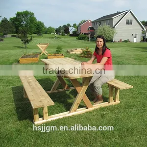 Outdoor Wooden Garden Treasures Patio Table thumbnail-1