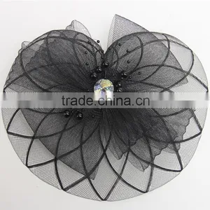 DSFC0001A High Quality Mesh With Feather Flower Fascinator Grils Hair Accessories Wholesale thumbnail-6