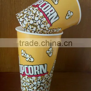 Single Wall Disposable Cold Drinking Eco-friendly Custom Disposable Paper Popcorn Cup for Fast Food Container thumbnail-1