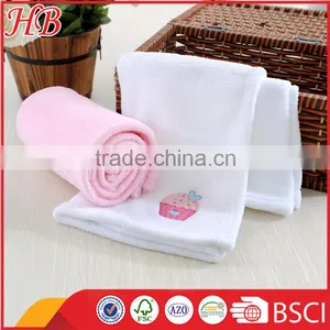 Plain Dyed Embroidered Knitted 2pcs Coral Fleece Baby Blanket thumbnail-5