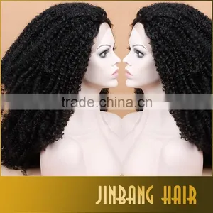 New Premium Fashion Ombre Black Loose Kinky Curly Synthetic Lace Front Wig Glueless Short Heat Resistant Hair Women Wigs thumbnail-2