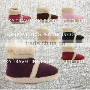 NEW LADIES WARM MICROSUEDE FURRY SOFT FLUFFY SLIPPERS BOOTS thumbnail-1
