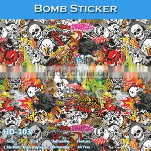 HD-102 CARLIKE Air Bubble Free Colorful Bomb Sticker For Car thumbnail-2