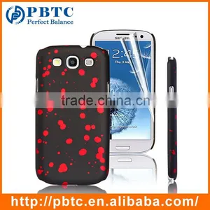 Set Screen Protector And Case For Samsung Galaxy S3 I9300 , Golden Paint Point Hard Plastic Ultra Thin Case thumbnail-2