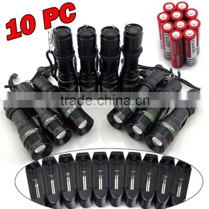 China XM-L T6 LED Flashlight Torch Lamp Zoomable+18650 Battery+Charger thumbnail-1