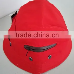 Red Front Embroidery 100% Cotton Bucket Hat thumbnail-2