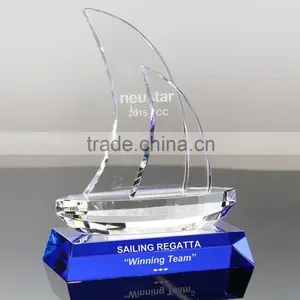 Wholesale Cheap Crystal Sailboat Shape Trophy/glass Awards thumbnail-1