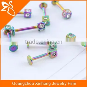 Rainbow Anodized Plated Crystal Lip Piercing Jewelry thumbnail-2