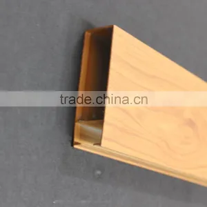 Heat Transfer Wood Grain Metal Suspended Linear Ceiling Aluminum Square Tube Screen Ceiling Tiles thumbnail-3