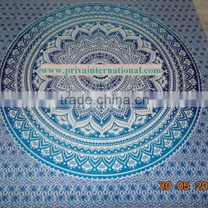 Purple Mandala Wall Tapestry, Indian Cotton Bedding Twin Bedspread thumbnail-3