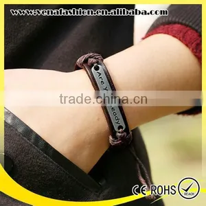 Ready Engraved Men Bracelet Leather Fashion Men's Bracelet Quality Choice thumbnail-4
