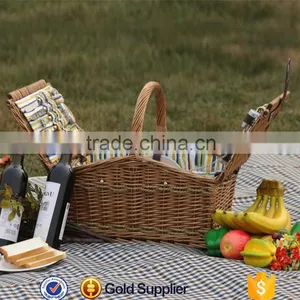 High Quality Willow Folding 2 Person Picnic Basket thumbnail-1