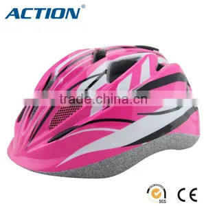 Safety Protective Child Bicycle Helmet Skate Helmet Black EPS Net Red Shinning thumbnail-1