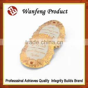 Hot Selling Cheap Custom Adhesive Printing Metal Personalized Wine Label thumbnail-1