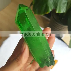 Wholesale Aqua Aura Quartz Crystal Point Titanium Coating Crystal Cluster thumbnail-4