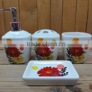 Cosmos Decal Ceramic 4pcs Complete Bathroom Accessories thumbnail-1