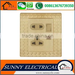 KB6 Painting Golden Rock Button Electric Luxury Wall Muili Function 3 Pin Nuiversal Socket thumbnail-5
