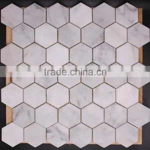 Carrara White Marble Cheap Mosaic Tiles thumbnail-2
