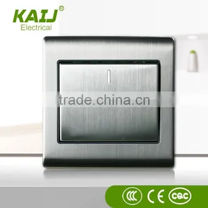 Stainless Steel 1 Gang Wall Light Switch thumbnail-1