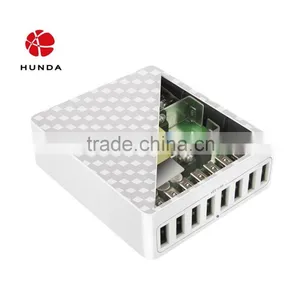 HUNDA 8in1 Intelligent Auto Detect HUNDA White Elegant Lines 60W 5V 8 Port USB Charger thumbnail-5