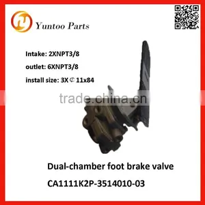 Dual-chamber Foot Brake Valve , Foot Pedal Valve thumbnail-1