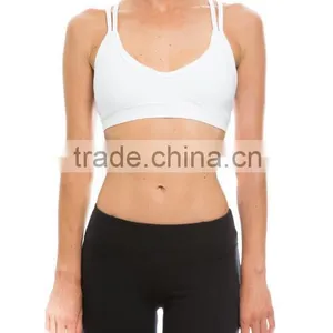 Sexy Multi Layers Sports Wear Top Nylon Spandex Strap Fitness Bra thumbnail-2
