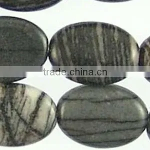 25*18mm Natural Oval Smooth Web Jasper Stone Loose Beads thumbnail-1