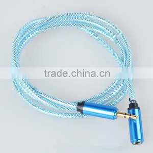 China Supplier FIsh Net Pattern 3.5mm Male to Female Stereo Audio Cable thumbnail-6