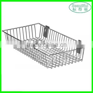 Metal Chrome 300 x 600 x 300mm Slatwall Basket thumbnail-1
