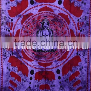 Hippie Boho Cotton Twin Buddha Meditation Lotus Wall Art Bohemian Wall Hanging Tapestry thumbnail-4