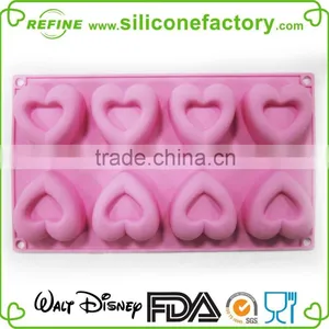 8 Cute Heart Shaped FDA and LFGB Standard Silicone Cake Mould thumbnail-1