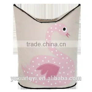 Foldable Girl Style Cartoon Canvas Storage Basket Hamper for Dirty Clothes thumbnail-2