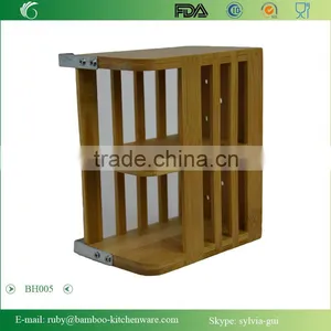 BH005/Hanger Bamboo Flatware Dish Rack Holder Accessory With Metal Utensil Clips thumbnail-5