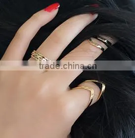 New Stainless Steel Jewelry Triangle Set Rings thumbnail-5