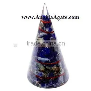 Lapis Orgone Antenna : Antenna : Lapiz Lazule Copper Wire Wrapped Orgone Antenna thumbnail-1