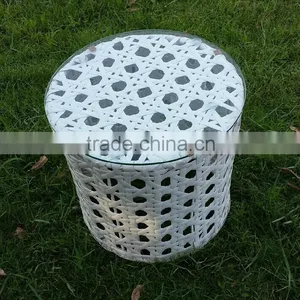 Big Hole Special White Rattan Wicker Garden Chairs and Table thumbnail-2
