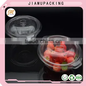 Clear Plastic Food and Salad Bowl or Container With Lid thumbnail-1