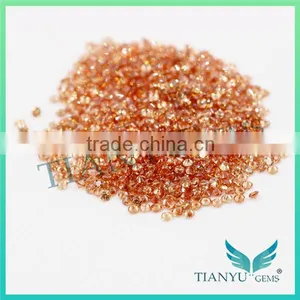 New Style Heat CZ Stone for Jewelry 2mm D-Champagne Round Brilliant Cut Loose Synthetic Cubic Zirconia Price thumbnail-1