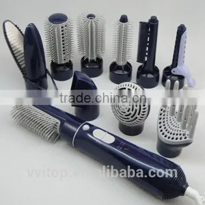 10 in 1 Mutiple Function Hair Curlers Brush Comb Straightener Dryer Concentrator-black thumbnail-1