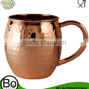 100% Pure Copper Moscow Mules Barrel Hammered Mug thumbnail-3